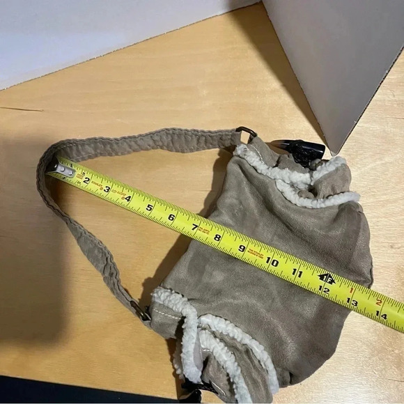 Aeropostale Vintage Beige Sherpa Trim Toggle Mini Purse Hand Bag Y2K 2000’s - Picture 10 of 11